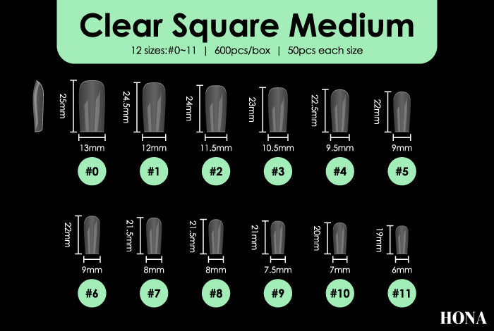 Square Full Cover Extension Tips